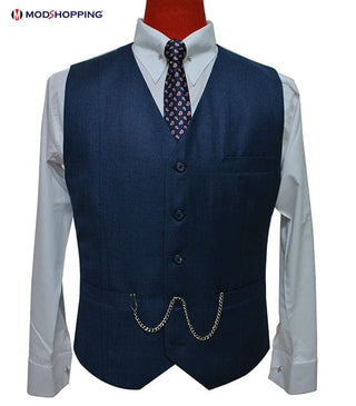 Pete Blue 3 Piece Suit - Modshopping Clothing