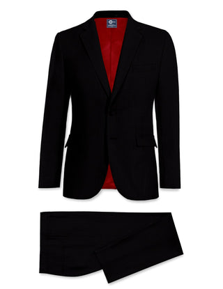 Two Button Suit - Black Birdseye Suit - Modshopping Clothing