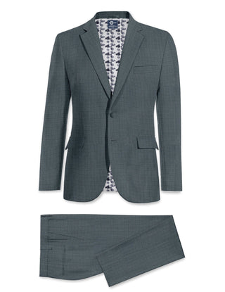 Two Button Suit - Light Grey Birdseye Suit - Modshopping Clothing