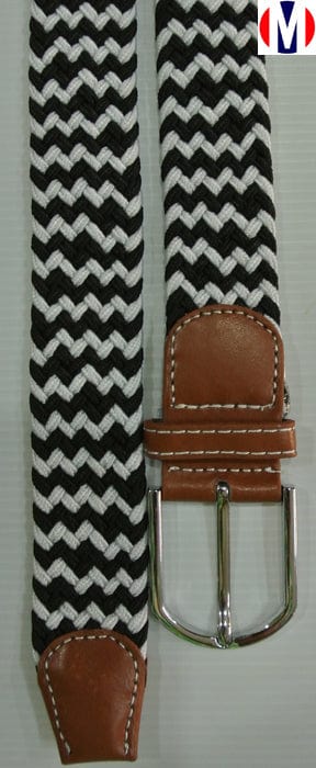60s fashion white elasticated woven belt for men - Modshopping Clothing