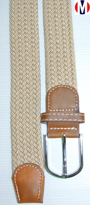 60s mod style beige elasticated woven belt for men, 60s - Modshopping Clothing