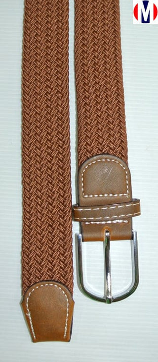 stripe belts| brown elasticated woven belt - Modshopping Clothing