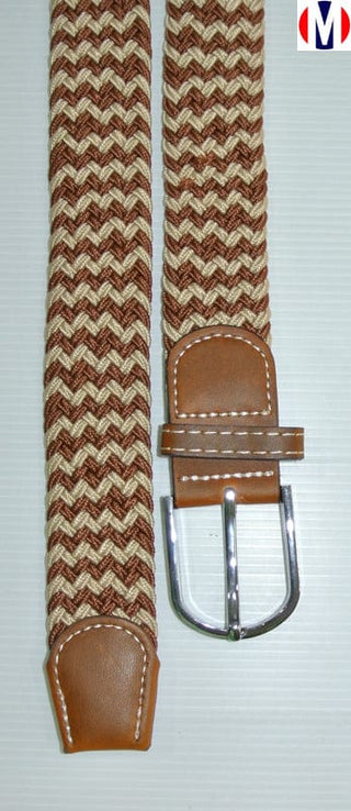 stripe belts | brown stripe elasticated woven belt - Modshopping Clothing