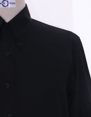 Black Button Down Collar Shirt - Modshopping Clothing