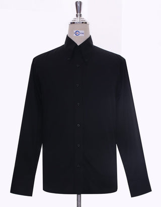 Black Button Down Collar Shirt - Modshopping Clothing