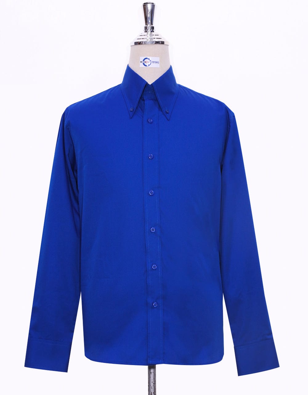 Button Down Collar Shirt Royal Blue Formal Shirt Modshopping