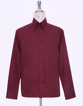 Burgundy Button Down Collar Shirt - Modshopping Clothing