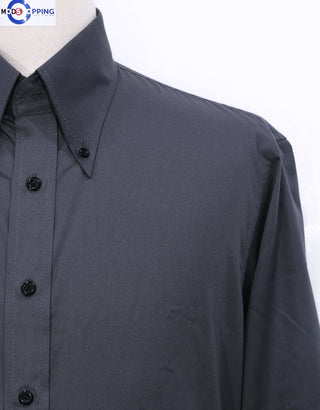 Charcoal Grey Button Down Collar Shirt - Modshopping Clothing