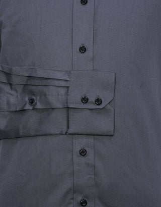 Charcoal Grey Button Down Collar Shirt - Modshopping Clothing