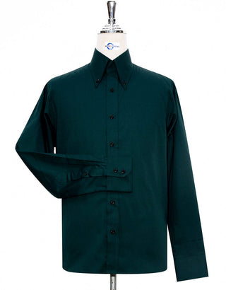 Dark Green Button Down Collar Shirt - Modshopping Clothing