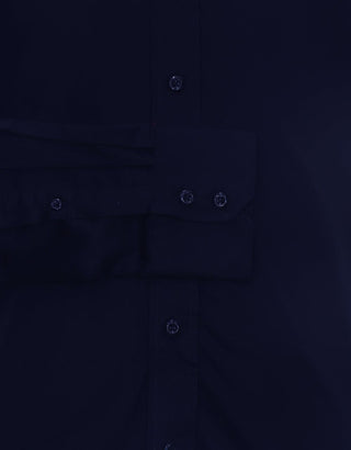 Navy Blue Button Down Collar Shirt - Modshopping Clothing