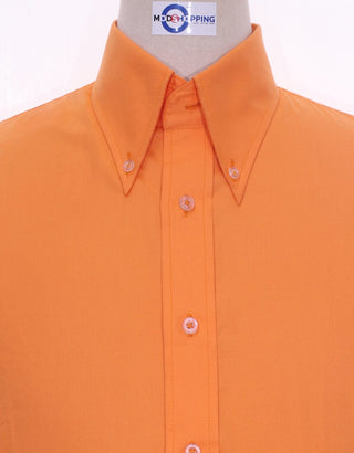 Orange Button Down Collar Shirt - Modshopping Clothing