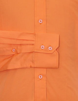 Orange Button Down Collar Shirt - Modshopping Clothing