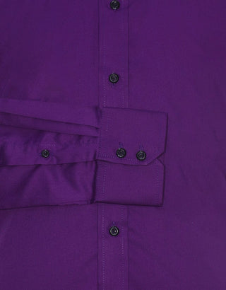 Purple Button Down Collar Shirt - Modshopping Clothing