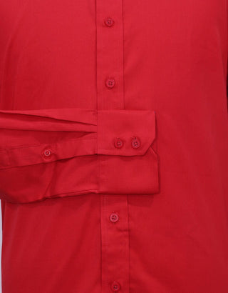 Red Button Down Collar Shirt - Modshopping Clothing