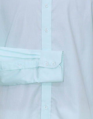 Sea Green Button Down Collar Shirt - Modshopping Clothing