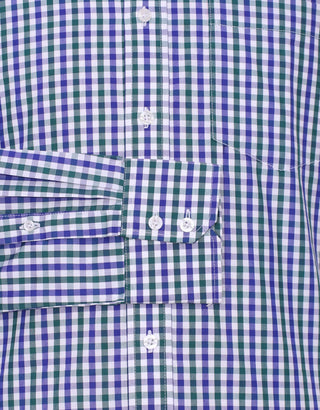 Blue And Green Gingham Check Shirt - Modshopping Clothing