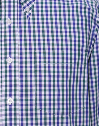 Blue And Green Gingham Check Shirt - Modshopping Clothing