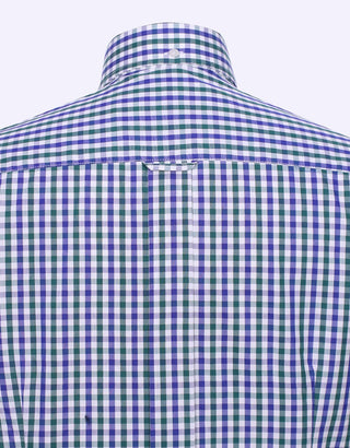 Blue And Green Gingham Check Shirt - Modshopping Clothing