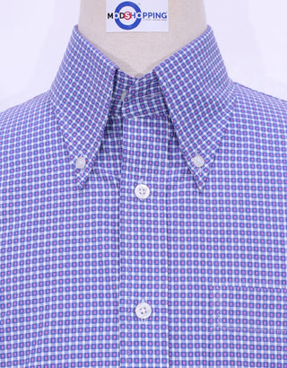 Blue And Pink Small Check Shirt - Modshopping Clothing