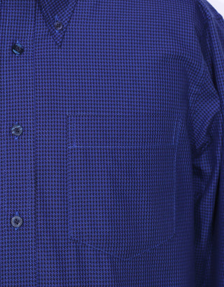 Blue Houndstooth Shirt - Modshopping Clothing
