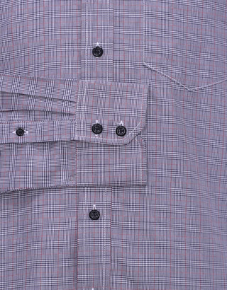 Grey Prince Of Wales Check Shirt - Modshopping Clothing