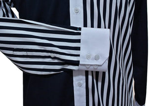 Vintage Style Roger Daltrey Navy Blue & White Button Down Shirt - Modshopping Clothing