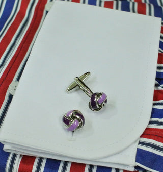 men's classical stainless steel purple knots cufflinks at modshopping - Modshopping Clothing