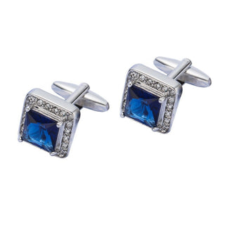 mod fashion blue stone cufflinks for men, 60s clothing - Modshopping Clothing