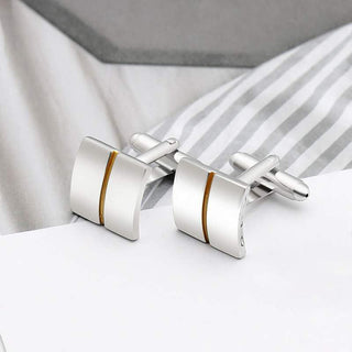 Silver Divided Yellow Gold Square Cufflinks - Modshopping Clothing