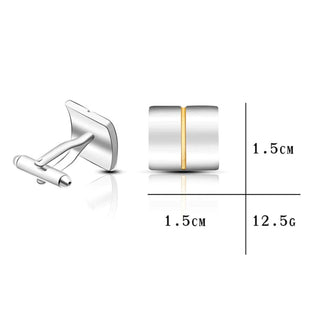 Silver Divided Yellow Gold Square Cufflinks - Modshopping Clothing