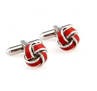slim fit stainless steel red knots cufflinks for men - Modshopping Clothing