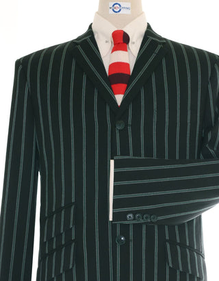 Boating Blazer | Black and Green Striped Blazer - Modshopping Clothing