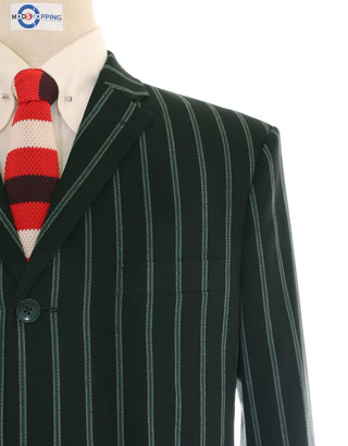 Boating Blazer | Black and Green Striped Blazer - Modshopping Clothing