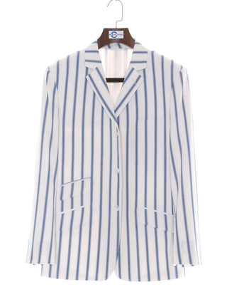 Boating Blazer | White and Blue Striped Blazer - Modshopping Clothing