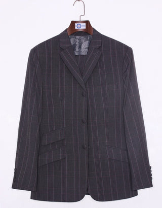 Charcoal Grey Prince Of Wales Check Blazer Jacket - Modshopping Clothing