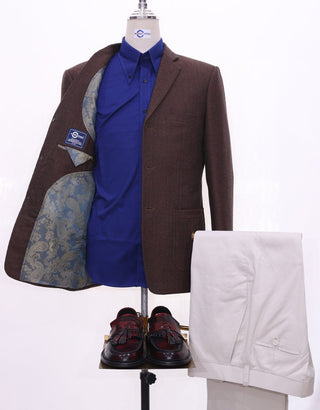 Brown Herringbone Tweed Jacket - Modshopping Clothing