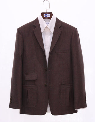 Brown Herringbone Tweed Jacket - Modshopping Clothing