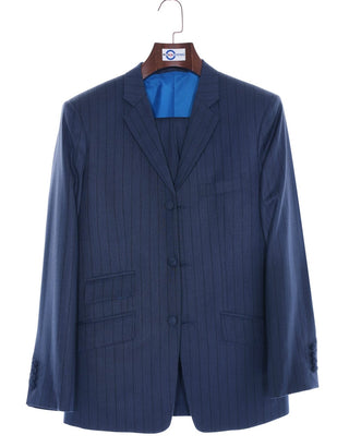 Navy Blue Striped Blazer Jacket - Modshopping Clothing