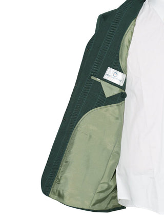 Olive Green Prince Of Wales Check Blazer Jacket - Modshopping Clothing