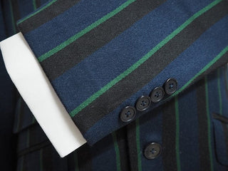 Navy Blue and Black Striped Blazer - Modshopping Clothing
