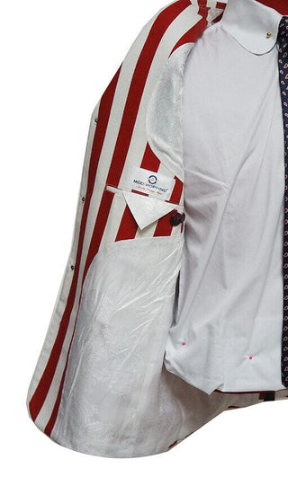 Red & White Striped Patch Pocket Blazer - Modshopping Clothing