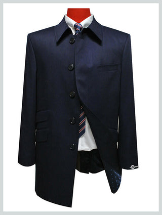Navy Blue Mac Coat For Men - Modshopping Clothing