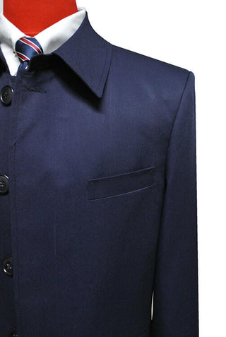 Navy Blue Mac Coat For Men - Modshopping Clothing