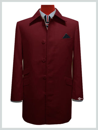Burgundy Mac Coat For Men - Modshopping Clothing