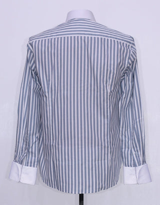Grey And White Stripe Shirt - Modshopping Clothing