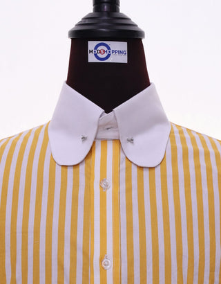 Orange And White Stripe Shirt - Modshopping Clothing