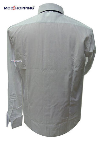White Penny Pin Collar Shirt. - Modshopping Clothing
