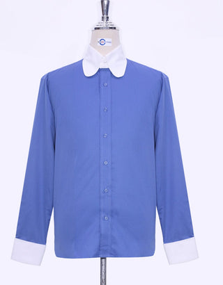 Sky Blue Tab Collar Shirt UK - Modshopping Clothing