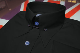 Black Pin Collar Shirt - Modshopping Clothing